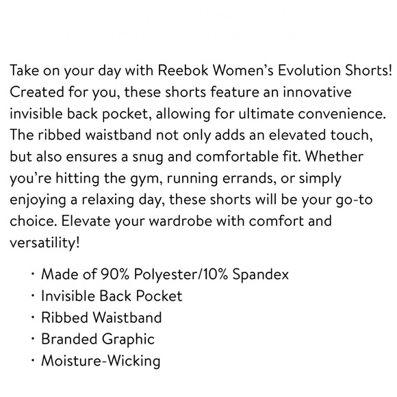 Reebok Women’s Blue Evolution Short Size S L XL 3XL - Picture 4 of 10